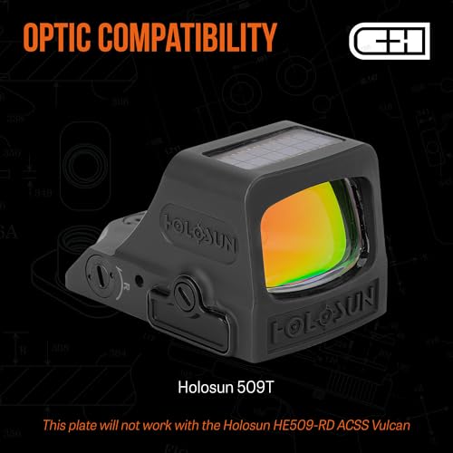C+H Precision Optics Adapter Plate for Glock MOS Holosun 509T Steel Made in USA