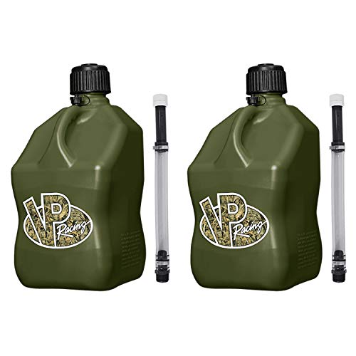 VP Racing 3846-CA 5.5 Gallon Square Utility Jug with Camo Design & 14" Hose (2 Pack)