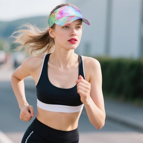 Medium-Large Gradient Tie-Dye Sport Sun Visor Hats - 2 Pack