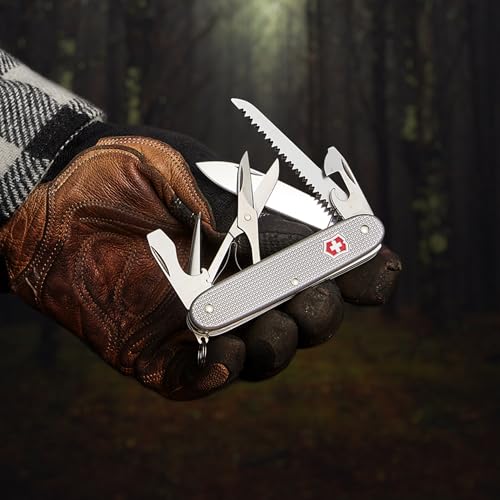 Victorinox Farmer X Alox Swiss Army Knife - 10 Function Pocket Tool, Silver