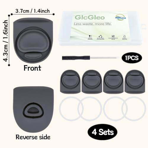 Grey Replacement Stopper and O-Ring Gasket Kit for Owala Water Bottles - 4 Sets
