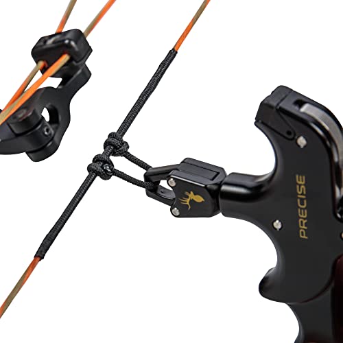 Archery Bow Release 4-Finger T Handle Caliper Style with Wrist Strap