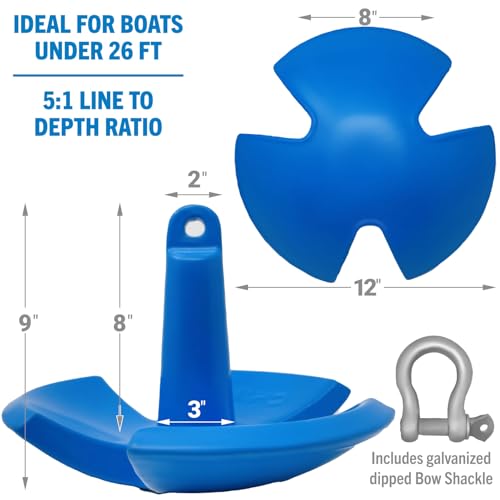 Better Boat 30 lb Vinyl Coated River Anchor for Boats Up to 26 Ft - Hybrid Mud & Rock Holding