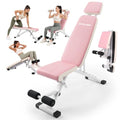 PIN JIAN Pink Adjustable Foldable Workout Bench - L, Full Body Gym Equipment