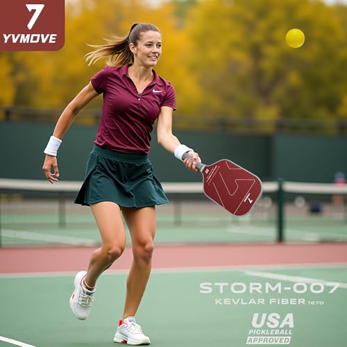 YVMOVE T700 Kevlar Carbon Fiber Pickleball Paddle - USAPA Approved, Flame Variant