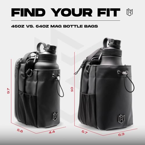 Magnetic Bottle Sling Bag for Men & Women - Black, 46 oz Capacity