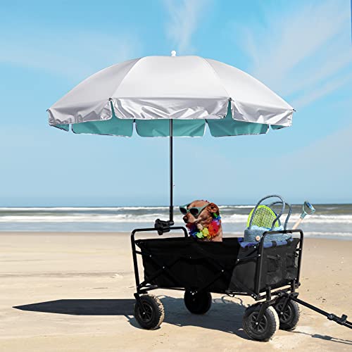 G4Free UPF 50+ Clamp-On Beach Chair Umbrella - Lake Blue