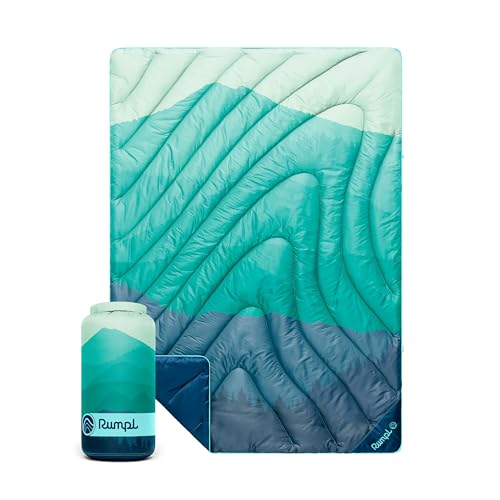 Rumpl Seascape Ridge Mountains Puffy Throw Blanket - Compact & Water-Resistant
