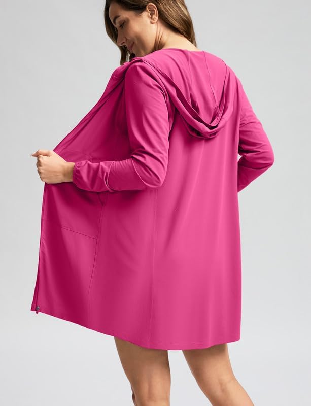 Skiennix Women's UPF 50+ Sun Protection Hoodie - Lightweight Long Jacket for Beach Wear