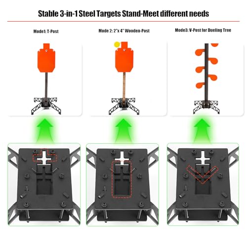 3/8" AR500 Hostage Reactive Shooting Target & 3-in-1 Stand Base