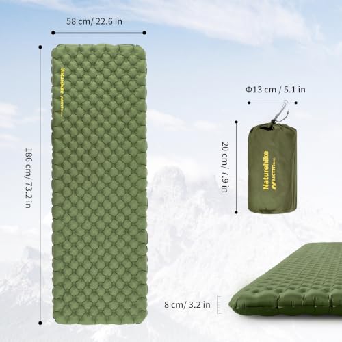 Naturehike Ultralight Insulated Sleeping Pad Green Rectangular 4.6 R-Value