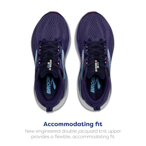 Brooks Women’s Glycerin GTS 22 Supportive Running Shoes - 8X-Wide Blue Ribbon/Peacoat/Dianthus