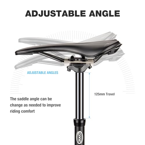 CXWXC Dropper Seat Post 27.2mm, 125mm Travel, Aluminum Mountain Bike Post