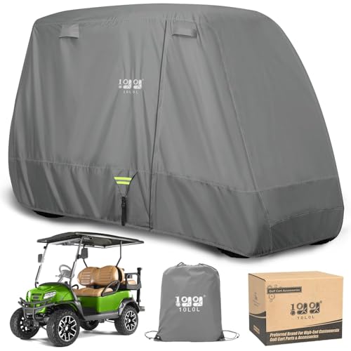 Grey XL 4+2 Passenger Golf Cart Cover for Yamaha EZGO Club Car - All-Weather UV Resistant