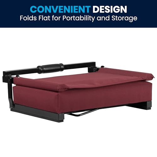 Ultra-Padded Portable Stadium Seat for Bleachers & Benches - Maroon, Set of 1