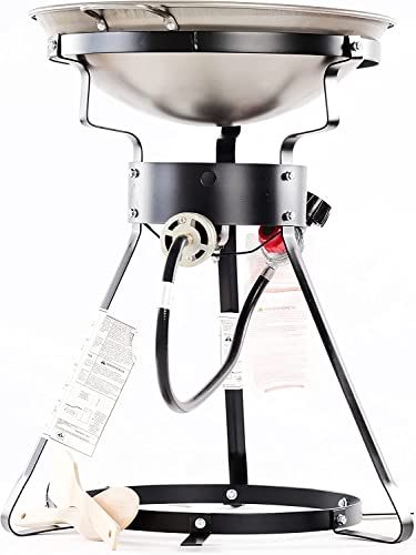 King Kooker 24-Inch Heavy-Duty Portable Propane Cooker with 18-Inch Steel Wok