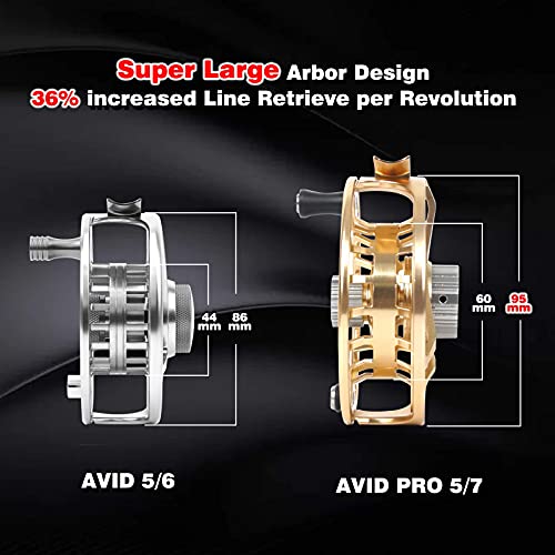 Gold Maxcatch AVID PRO Fly Fishing Reel 3/5wt Large Arbor CNC Aluminum