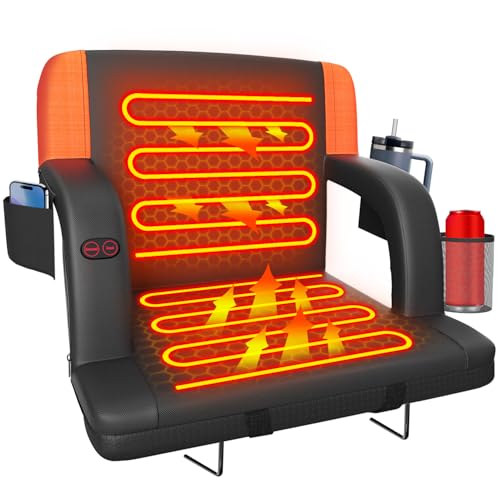 23-Inch Blue Stadium Seats with Back Support & Foldable Bleacher Chair - Includes Orange Variation