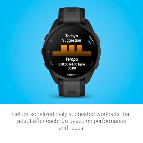 Garmin Forerunner 165 Running Smartwatch Black, 43mm GPS Fitness Tracker