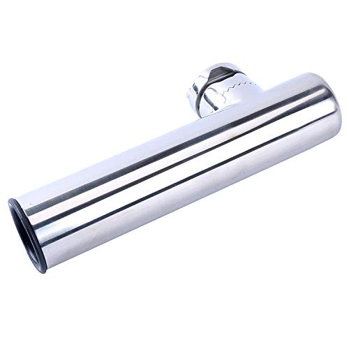 Amarine Made Stainless Clamp-On Fishing Rod Holder for Boat Rail, Adjustable Angles
