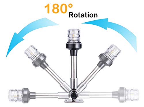 25 Inch All Round 360° White LED Navigation Anchor Light - Stainless Steel, 3-NM, 12-24V - Variation of THIS listing