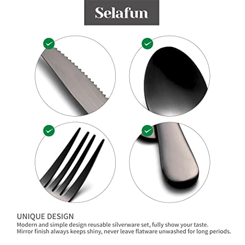 Portable Stainless Steel Travel Utensil Set with Case - 4 Pieces, Matte Black