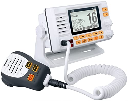 Uniden UM725G Marine VHF Radio with GPS - White, All US & Canada Marine Channels