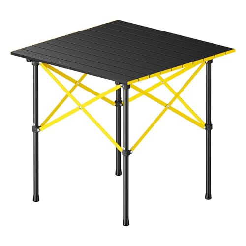 Camping Table 23.1 x 22.9 Inches Portable Folding Aluminum Top with Carry Bag
