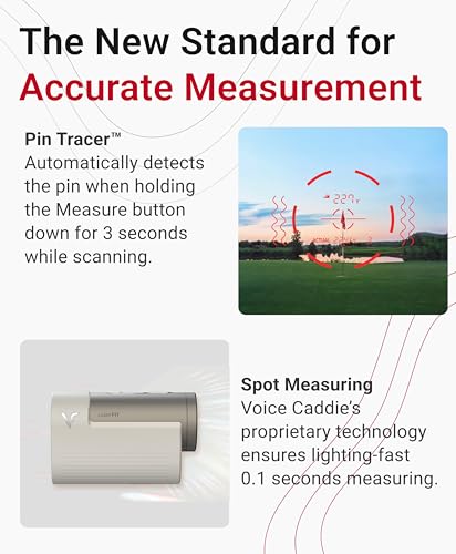 Voice Caddie Laser Fit Golf Rangefinder with Slope & Tournament Mode, Dual Display, 6X Magnification