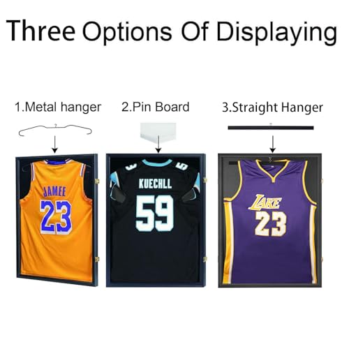 IHEIPYE Jersey Frame Display Case Shadow Box 2 Pack Black - Includes Gold Lock Variant