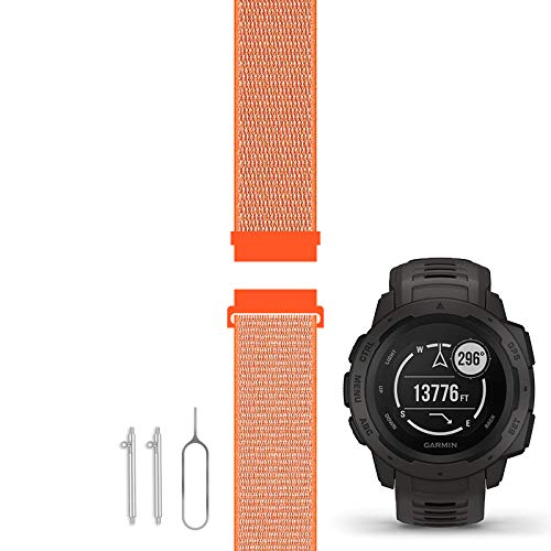 C2D Joy Compatible with Garmin Instinct Bands Replacement (Custom Quick Release Spring Bar and Pin Removal Tool) Sport Mesh Strap for Sports and Outdoors Nylon Watchband - 05#, M/4.8-7.7 in.