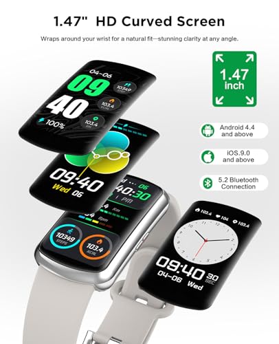 Smart Fitness Watch for Women and Men with Heart Rate Blood Oxygen Sleep Tracking