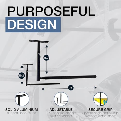 Adjustable Ceiling Paddleboard Storage Rack - Heavy Duty Garage Overhead Organizer - Single
