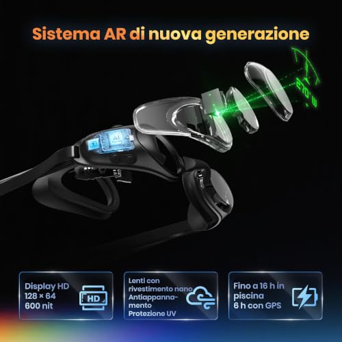 Holoswim Pro AR Smart Swim Goggles with Display, GPS & Data Tracking