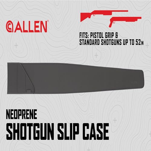 Allen Company Neoprene Shotgun Slip Case - 52 Inch Protective Padded Gun Sleeve with Handles - Gray