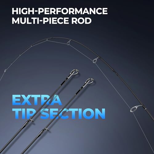 Travel Fishing Rods 7'6" MH Fast 4-Piece Spinning with Extra Tip