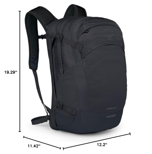 Osprey Nebula Commuter Backpack - Black, 32L, Recycled Nylon, TSA Laptop Sleeve