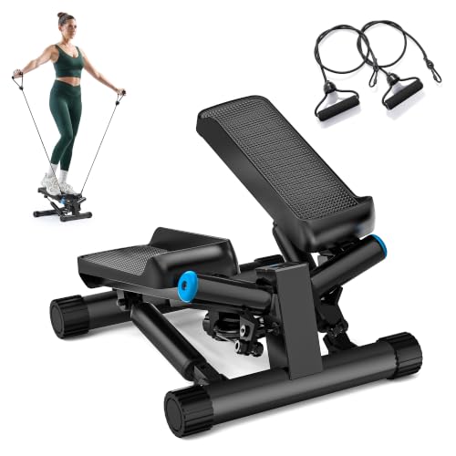 JLL Fitness Black Twist Stepper Machine with Resistance Bands – Low-Impact Cardio