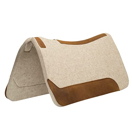 Weaver Equine Wool Blend Felt Western Saddle Pad 30x30x1 Inches, Contoured Fit
