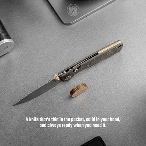 Vosteed Porcupine TiSlim™ Knife - 3.04" S90V Blade, Titanium Handle, Acid Wash Copper