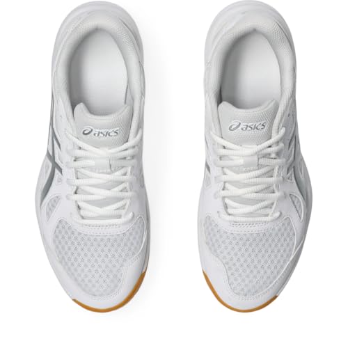 ASICS Women's Upcourt 6 Volleyball Shoes - Size 8.5, White Silver
