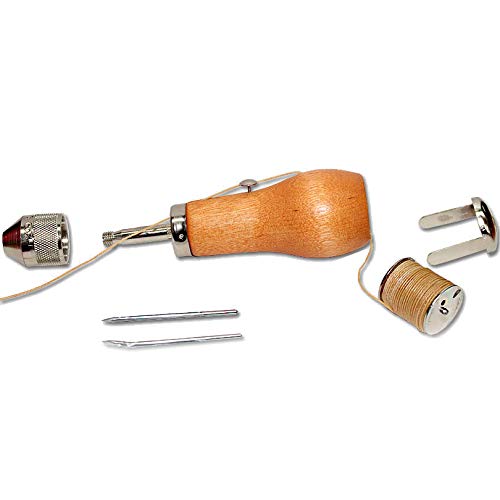 Canvas Tent Repair Kit with Glue, Sewing Awl, Heavy Canvas & Waxed Thread