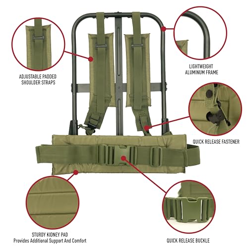 Rothco Aluminum ALICE Pack Frame with Straps & Kidney Pad Military Backpack Support