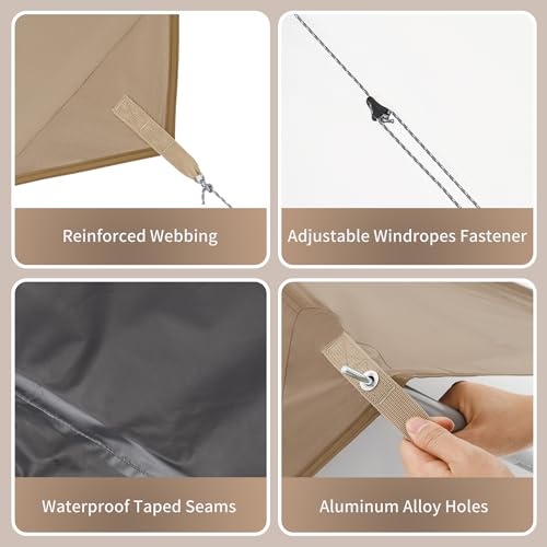 Naturehike 16.4 x 12.5 ft Waterproof Camping Tent Tarp with Poles and Rain Shelter