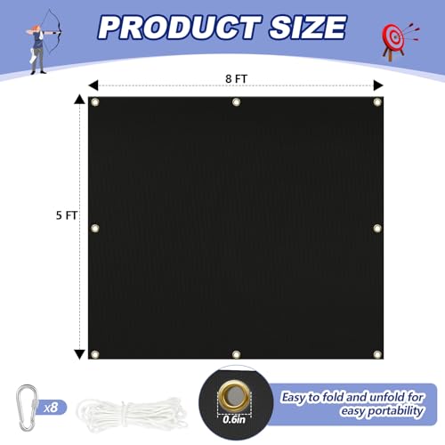 Heavy Duty Archery Backstop Netting 5x8 Ft for Bows up to 45 Lbs - Indoor Outdoor Safety