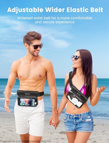 Floating Waterproof Fanny Pack for Phone, Passport & Cash - Black & Green