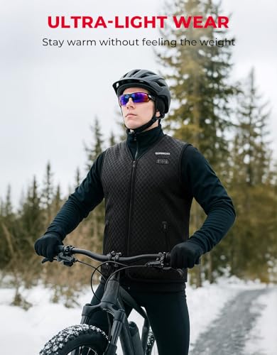 KEMIMOTO Men's Large Black Heated Vest with Battery Pack - Winter Outdoor Gear