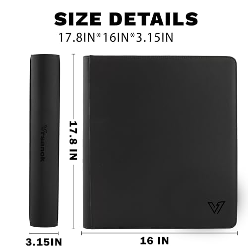 Vrsanok 20 Pocket Trading Card Binder Black - Holds 2000 Cards