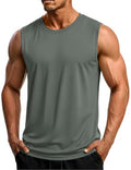 Men's UPF 50+ Quick Dry Sleeveless Muscle Shirt - Dark Grey, Large