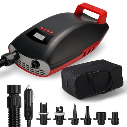 Swonder Seawolf Electric SUP Pump - Black/Red, 30% Faster Inflator for Paddle Boards